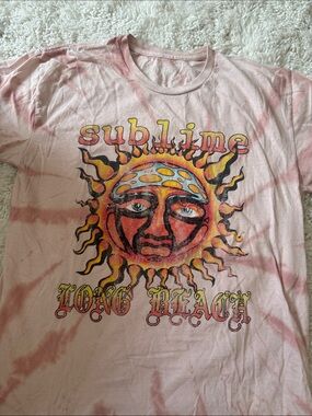 Sublime Long Beach Tie-Dye Short Sleeve Tee - Pink